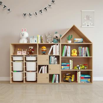 可比熊實木兒童書架置物架落地簡約繪本架收納家用創意圖書收納架