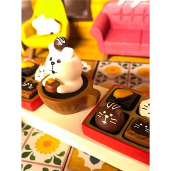 ZAKKA日式decole貓咪草莓情人節巧克力創意微縮禮物樹脂桌面擺件