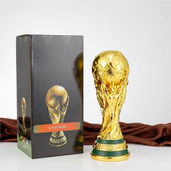 2022世界杯大力杯獎杯足球比賽紀念品卡爾大力神杯電鍍金禮盒裝
