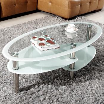 小戶型茶幾鋼化玻璃簡約客廳小茶幾桌橢圓形創意簡易茶桌小桌子圓