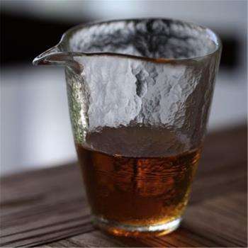加厚錘紋玻璃公道杯公杯勻杯手工甩制 耐熱功夫茶茶具配件