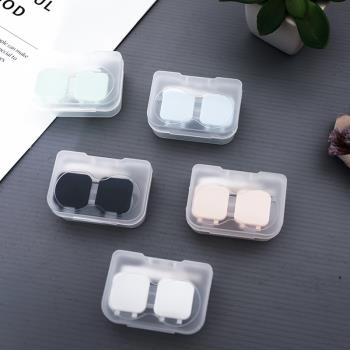 隱形眼鏡護理盒裝杯式大容量翻蓋款雙聯盒便攜收納單副美瞳伴侶盒