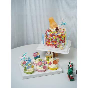 兒童生日紙杯蛋糕裝飾冰淇淋甜筒擺件小熊蠟燭ins甜品臺烘焙插件