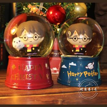 哈利波特海德薇水晶球圣誕生日禮物發光版擺件透明玻璃球正品周邊