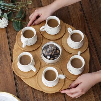 JIALICMJ新品創意陶瓷咖啡杯碟帶底盤迷你意式濃縮午后愜意下午茶