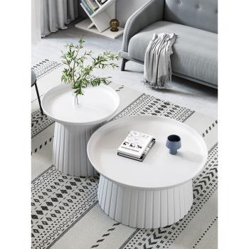 北歐客廳沙發邊幾小戶型ins風家用塑料桌子茶幾簡約圓形角幾組合