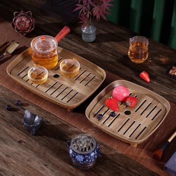 希爾茶具瀝水託盤家用長方形高腳日式放茶杯茶盤戶外幹泡臺小型