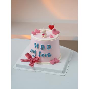 網紅可愛卡通小熊蠟燭烘焙蛋糕甜品裝飾擺件愛心生日蠟燭插件配件