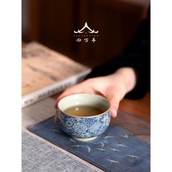 女士手工青花茶杯個人專用主人杯陶瓷功夫茶具單杯品茗杯茶盞套裝