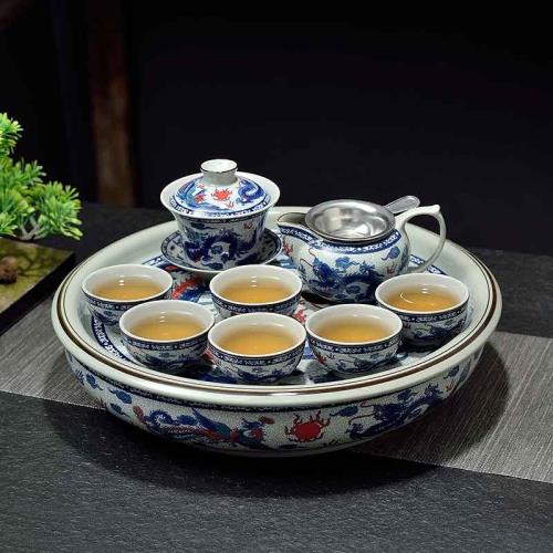 楽天市場】中国茶器セット 功夫茶器の通販 中国茶器 浮彫り龍紋功夫茶
