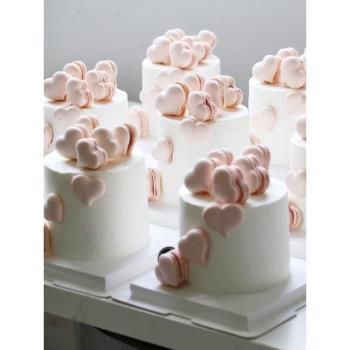 七夕情人節蛋糕裝飾擺件愛心馬卡龍情侶訂婚結婚派對紙杯裝飾插件