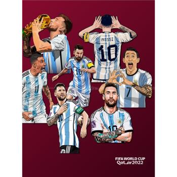 2022阿根廷梅西汽車貼紙10號世界杯國家隊天使迪瑪利亞防水貼畫