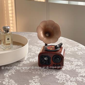 韓風ins風復古留聲機音樂盒八音盒桌面擺件房間民宿裝飾拍照道具