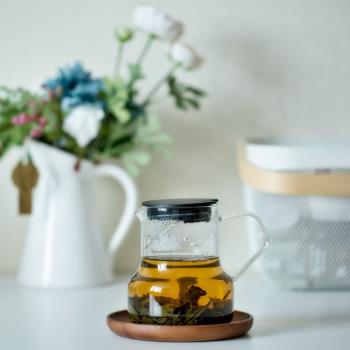 日式家用耐高溫透明玻璃泡茶壺茶具側把煮水花茶壺過濾網單茶水壺