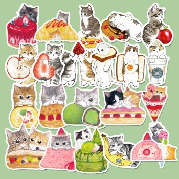 韓國ins風手帳貼紙卡通圖案素材手機筆記本水杯diy裝飾貓咪小貼畫