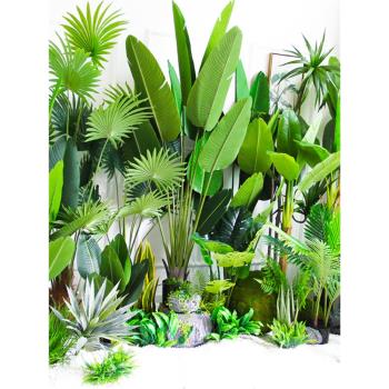 大型仿真綠植旅人蕉芭蕉樹龜背竹落地室內櫥窗植物角設計造景裝飾