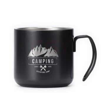 旅行露營徒步旅游驢友戶外主題不銹鋼保溫杯便攜簡約350ml咖啡杯