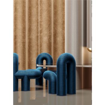簡約玻璃鋼單人位椅子異形概念彎曲水管餐椅酒店別墅展廳休閑椅