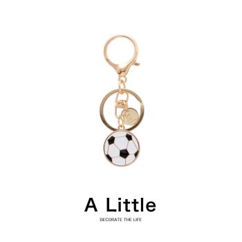 A Little世界杯足球籃球金屬鑰匙扣學生可愛包包掛件裝飾男女禮物