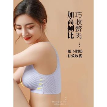 乳膠無痕美背內衣小胸聚攏無鋼圈胸罩收副乳防下垂背心式運動文胸