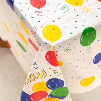 ins風生日一次性桌布甜品臺裝飾場景布置兒童寶寶周歲派對用品