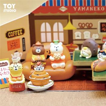 日式卡通面包貓咪桌面迷你擺件可愛創意過家家DIY場景拍攝小道具