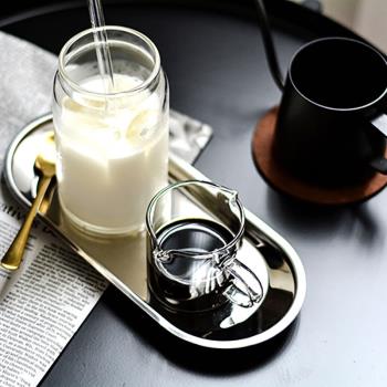 耐熱玻璃奶盅迷你雙嘴玻璃奶杯濃縮咖啡迷你奶缸拿鐵杯雙嘴小奶盅
