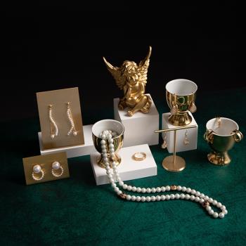 首飾展示架 立式耳環架耳釘收納板戒指托杯飾品珠寶拍攝道具擺件