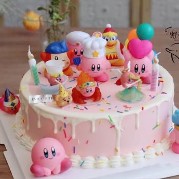 網紅韓式ins風蛋糕裝飾品星之卡比套裝擺件兒童生日蛋糕烘焙外掛