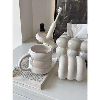 ins風博主小眾設計陶瓷馬克杯辦公室家用牛奶水杯裝飾家居軟裝