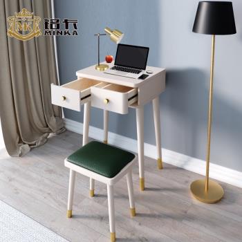 簡約現代實木書桌80cm40/50/60白色家用學生學習寫字桌臥室電腦桌