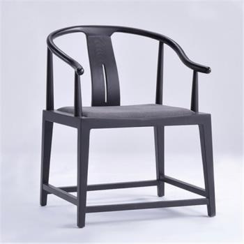 新中式椅子官帽椅實木圈椅扶手靠背椅簡約單人喝茶椅休閑椅太師椅