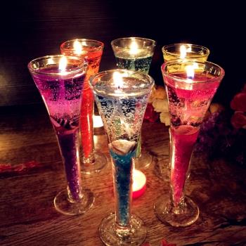 婚禮派對浪漫果凍透明蠟燭情人節燭光晚餐廳酒店布置擺件生日蠟燭