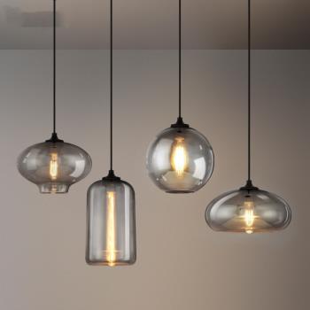 后現代北歐創意玻璃小吊燈個性咖啡廳餐廳裝飾吧臺設計感工業風