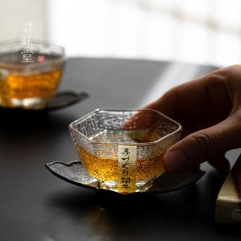 優質加厚玻璃六角杯｜耐熱日式錘紋六邊品茗杯小茶杯家用功夫茶具