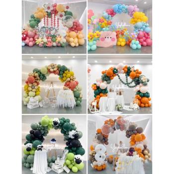 O牌10寸加厚圓形乳膠氣球生日派對場景裝飾婚房創意布置馬卡龍色