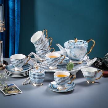 美道高顏值英式下午茶具茶壺輕奢陶瓷高檔歐式精致骨瓷咖啡杯套裝