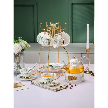 美道歐式茶具花茶杯套裝英式下午茶茶具耐高溫玻璃水果壺花茶壺