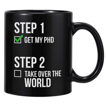 Phd博士步驟陶瓷咖啡馬克杯子大容量茶水杯勵志畢業生日禮物Step