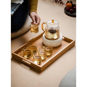 日式下午茶茶具玻璃花茶壺套裝蠟燭加熱溫茶底座茶杯養生煮茶家用