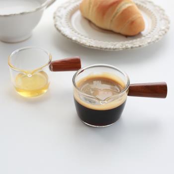意式木柄帶刻度小奶盅濃縮咖啡杯