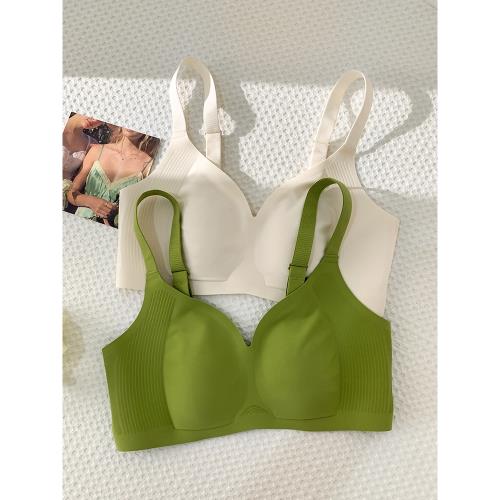 無痕內衣女薄款大胸顯小無鋼圈收副乳縮胸防下垂軟支撐乳膠文胸罩