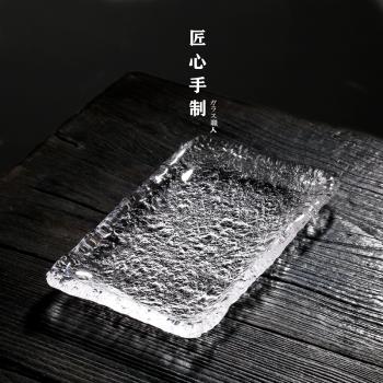 日式放茶杯水果盤收納擺件玻璃