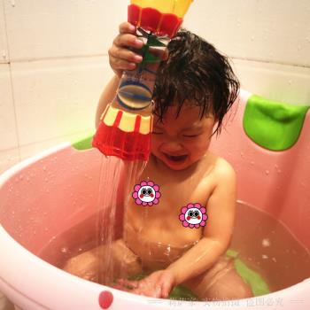 嬰幼兒童戲水杯寶寶洗澡沐浴玩具浴盆玩水旋轉車輪男孩女孩舀水杯