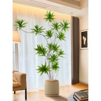 北歐ins風落地仿生綠植仿真植物盆栽百合竹室內客廳假樹裝飾擺件