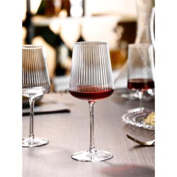 歐式紅酒杯套裝家用奢華高檔輕奢個性擺件女生波爾多高腳葡萄酒杯