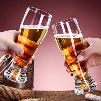 金箔啤酒杯大容量家用水晶玻璃扎啤精釀酒吧酒杯創意網紅德式高檔