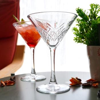 帕莎帕琦進口歐式雞尾酒杯玻璃高腳杯甜酒杯菱形圖案馬天尼香檳杯
