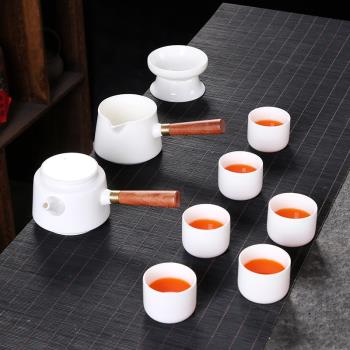 羊脂玉德化白瓷陶瓷功夫茶具茶壺套裝家用輕奢高檔泡茶杯骨瓷蓋碗