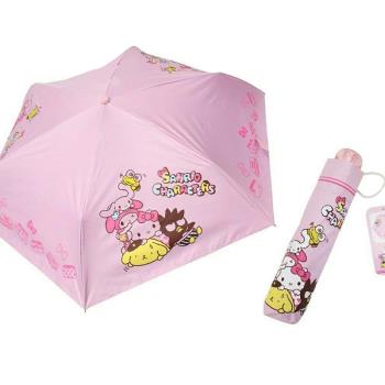 日本三麗鷗凱蒂貓美樂蒂正版防曬晴雨傘防紫外線遮陽輕便三折